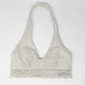Aerie Lace Bralette Halter Cream